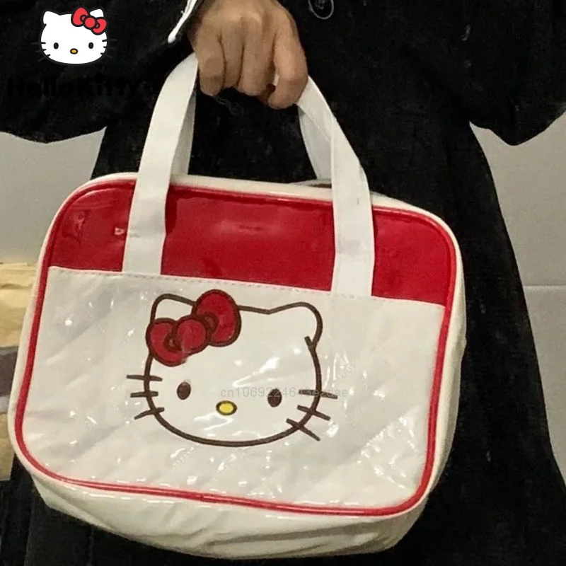 

Sanrio Hello Kitty Fashion New Handbags Y2k Girl PU Waterproof Shoulder Bags Women Embroidery Cartoon Designer Messager Bags