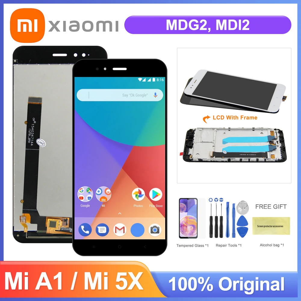 ЖК-дисплей для Xiaomi Mi A1 MiA1 сенсорный экран с рамкой дигитайзер Замена 5X Mi5X Lcds |