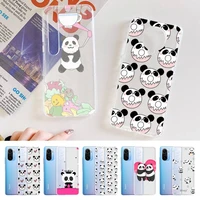 cute panda animal pattern phone case for samsung a51 a52 a71 a12 for redmi 7 9 9a for huawei honor8x 10i clear case