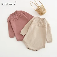 rinilucia baby rompers long sleeve winter warm knit infant kids boys girls jumpsuits toddler sweaters outfits childrens clothes