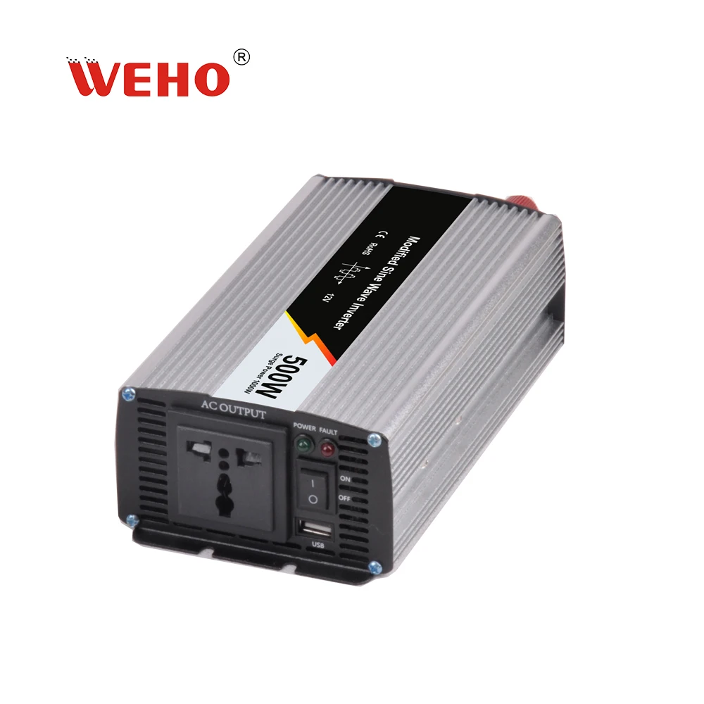 

WEHO 500W/600W DC 12V/24V/48V AC 220v 50hz 60hz Inverter Modified Sine Waveform Output Single Solar Power Inverter