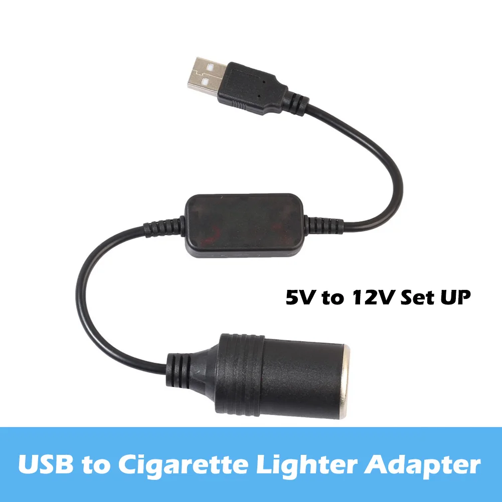 

5V To 12V Car Lighter Socket Auto Interior Auto Power Bank Adapter Car Cigar Lighter Socket Female Power Interior Accessories