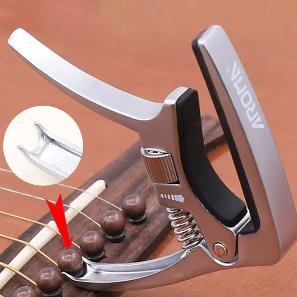 Гитарный каподастр AROMA AC-30 для акустической гитары и электрогитары натяжение под