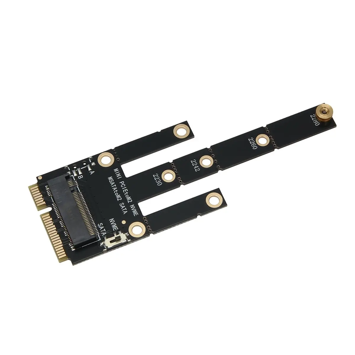 НОВИНКА! Адаптер-карта MSATA на NGFF M.2, конвертер Mini PCI-E в NVME, карта расширения, поддерживает SSD M.2 2230, 2242, 2260, 2280 (art.: 3920dbcb920d5) - 3920dbcb920d5