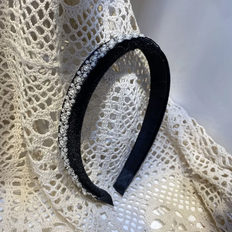 

Элегантный корейский бархат Рамка с жемчугом головные уборы для женщин кружевное платье для девочек с повязкой на голову, возраст в винтажн...