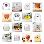 Креативная стеклянная кружка с двойными стенками, медведь, кот, собака, животное, двухслойная стеклянная кружка, милая кружка для молока, кофе, подарок на день рождения, Бытовая Посуда для напитков