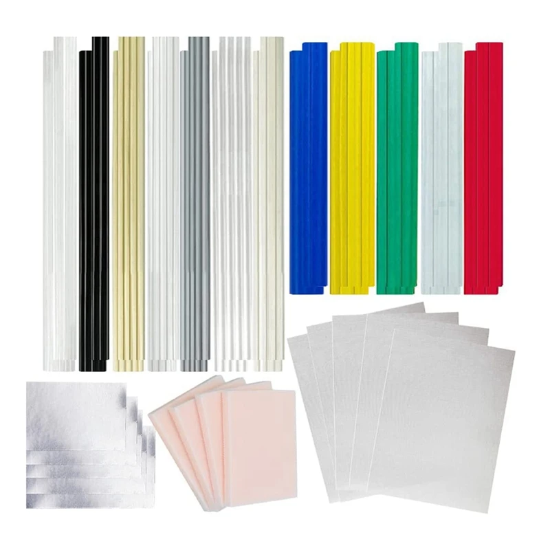

106 Pcs Plastic Welding Rods Kit Bumper Welding Rods With Reinforcing Stainless Steel Mesh