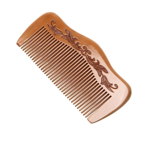 Аксессуары персиковая цельная деревянная расческа закрывающие зубы гравировка