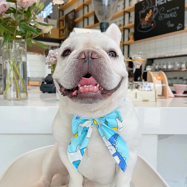 

Dog Print Bow Scarves Summer Cooling for Pets Dogs Cat Cold Scarves