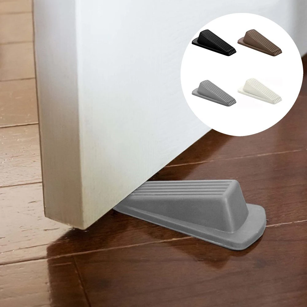 

6 Colors Convenient Non-Slip Door Buffers Stopper Rubber Wedge Door Stop Door Guard Baby Safety Protector Home Office Protection