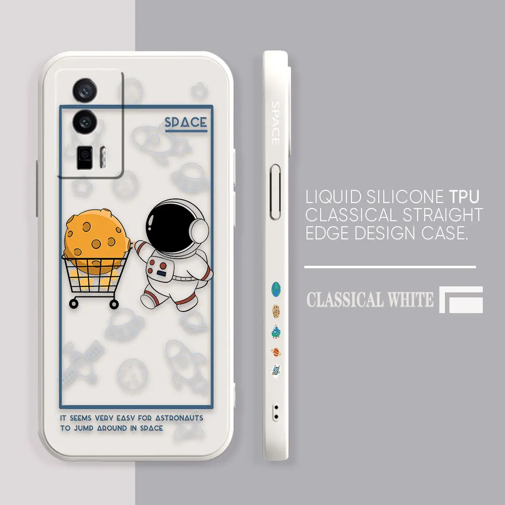 Case For Redmi K60E K60 K50 K40S K40 K30 K20 12C 10C 9A 9 8 10X 10A 10 Pro 4G 5G Gaming Case Shell Happy Cartoon Astronaut Space