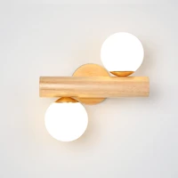 new led chinese style wall lamp bedside simple log wall light retro staircase aisle wall solid wood wall decor lighting fixtures