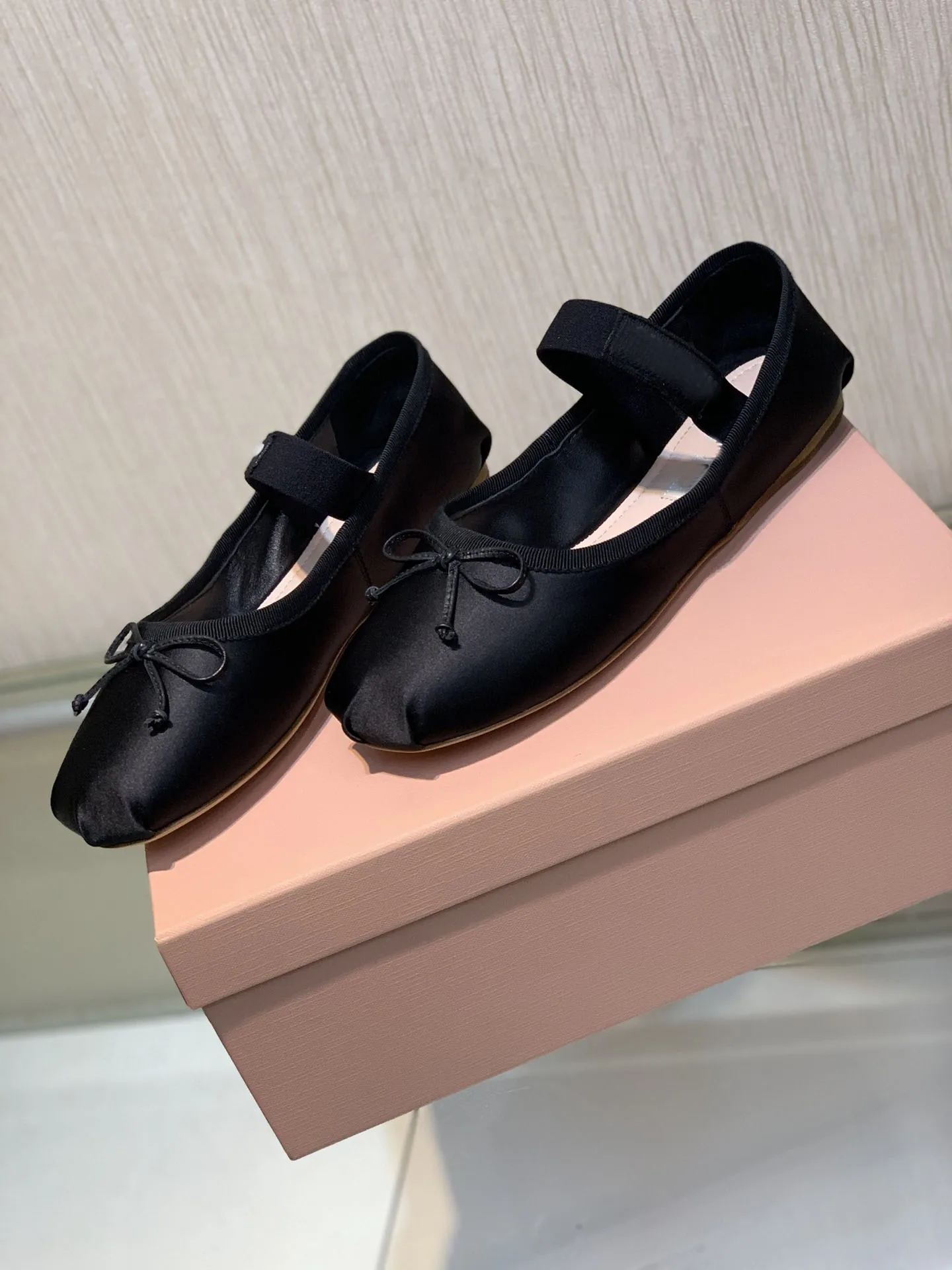 Women Shoes Satin Ballerinas Slip-on Ballet Fashion Show Bow Oeing 8882304102050