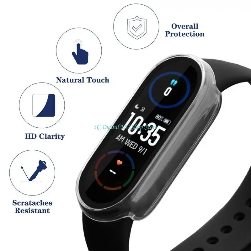 Фото E74D Защитный чехол для Mi Band 6 5 4 3 для смарт-часов, полная крышка покрытия №2