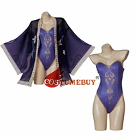 costumebuy genshin impact keqing cosplay swimsuit cover up only outfit costume genshin impact kimono dress bathing suit cape