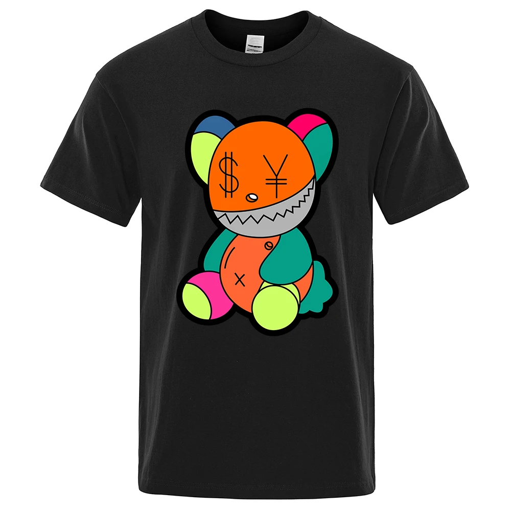 

In The Eyes Of The Puppet Bear, There Is Only Money Clothing Men High Quality T-Shirt Summer Cotton T-Shirts Harajuku Loose Tops