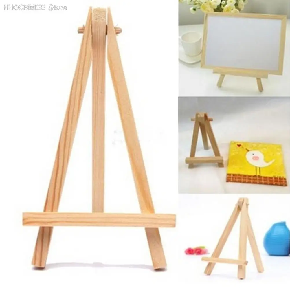 1Pcs Mini Wood Artist Tripod Painting Easel For Photo Painting Postcard Display Holder Frame Cute Desk Decor 8*15cm