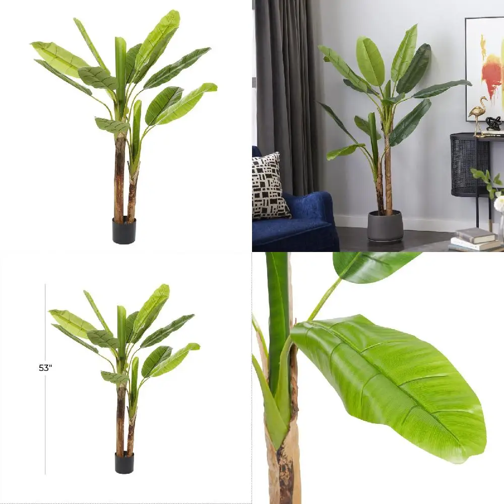 

TimelesTree Stylish and Timeless Banana Leaf Artificial Tree with Black Plastic Pot, by TimeleTree