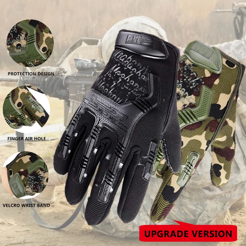 Upgrade Version Tactical Military Gloves Man Airsoft Special Forces Training Fighting Gloves Outdoor Anti-Skid Camouflage Gloves