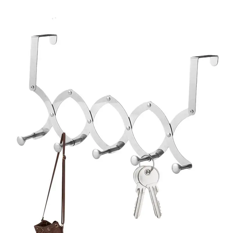 

Over The Door Rack For Coats Rustproof Stainless Steel Hooks Hangers With No Noise Bathroom Towel Holders For Keys Jackets Hats