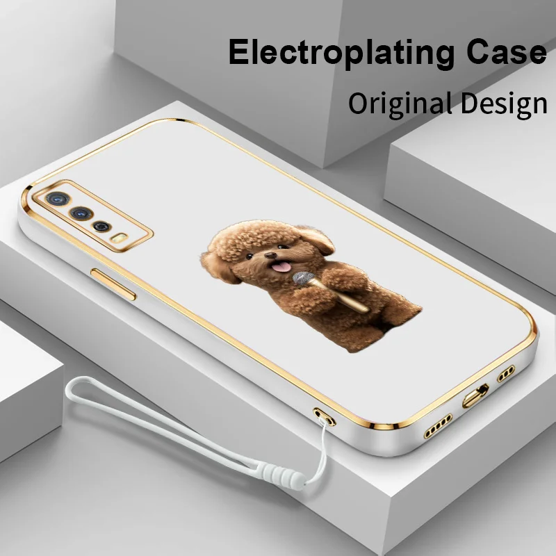 

Puppy Electroplating Phone Case for vivo Y12S Y12A Y20 Y20i Y20S Y20SG Y30G Y21 Y20A Y21G Y30 Y30G Y33T Y50 iQOO U1X Cover
