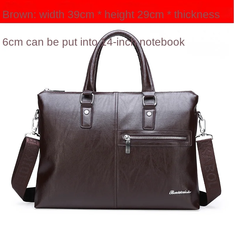 Men's Bags PU Leather Briefcase Laptop Bag Messenger Bag Briefcase Waterproof Business Handbag Large Luxury Bags Shoulder