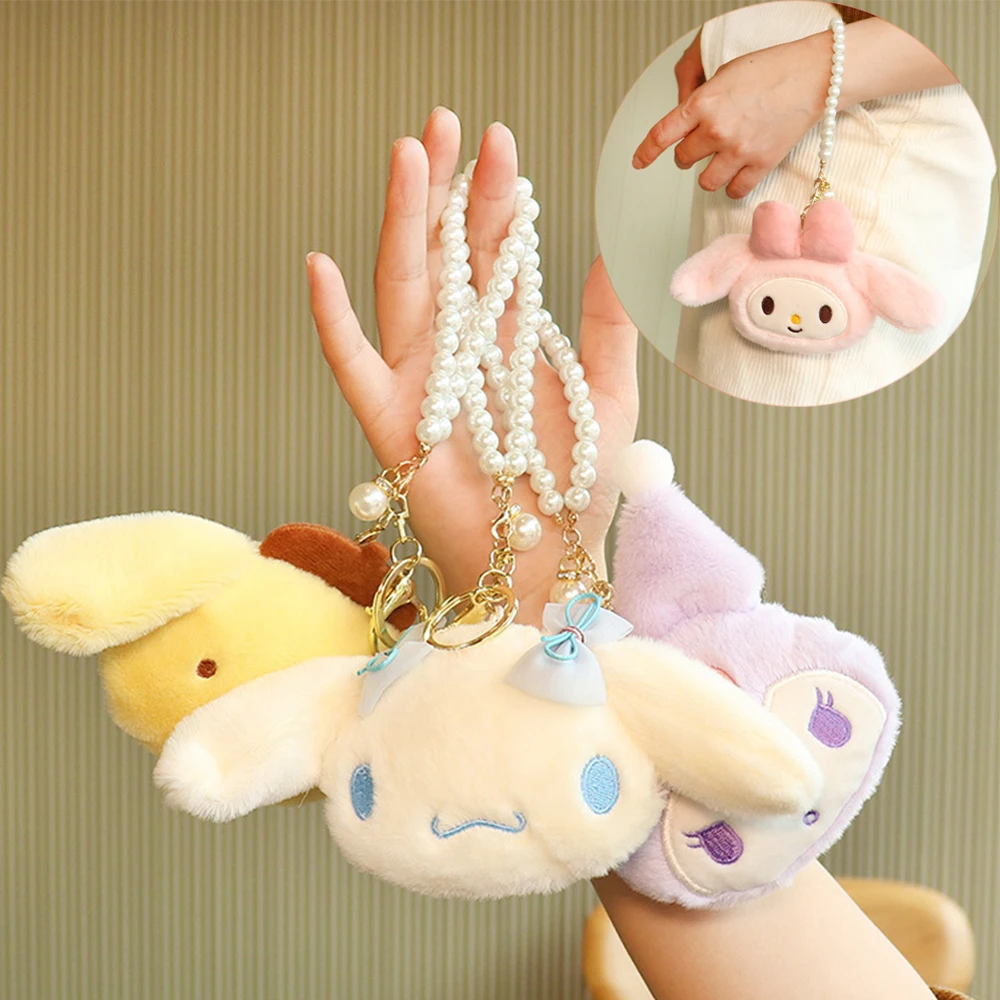 

Kawaii Sanrioed Kulomi Cinnamoroll Japanese Cute Plush Doll Pendant My Melody Keychain Pendant Couple Gift Toys Children's Gifts