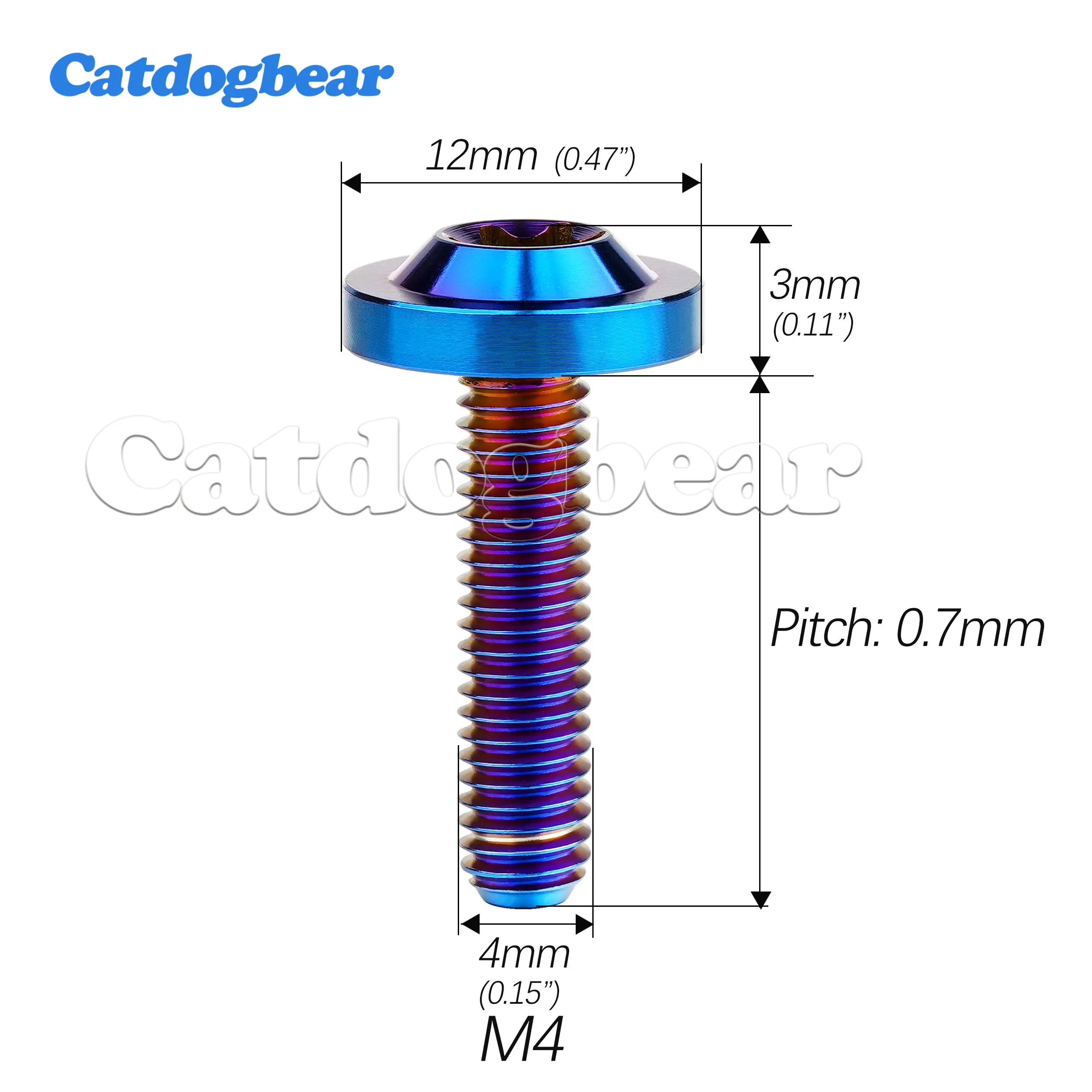 Фото Catdogbear 4 шт. титановых болта M4x10 15 20 25 30 мм с головкой Torx, титановые винты для вилок мотоциклов, крепежные элементы. №2