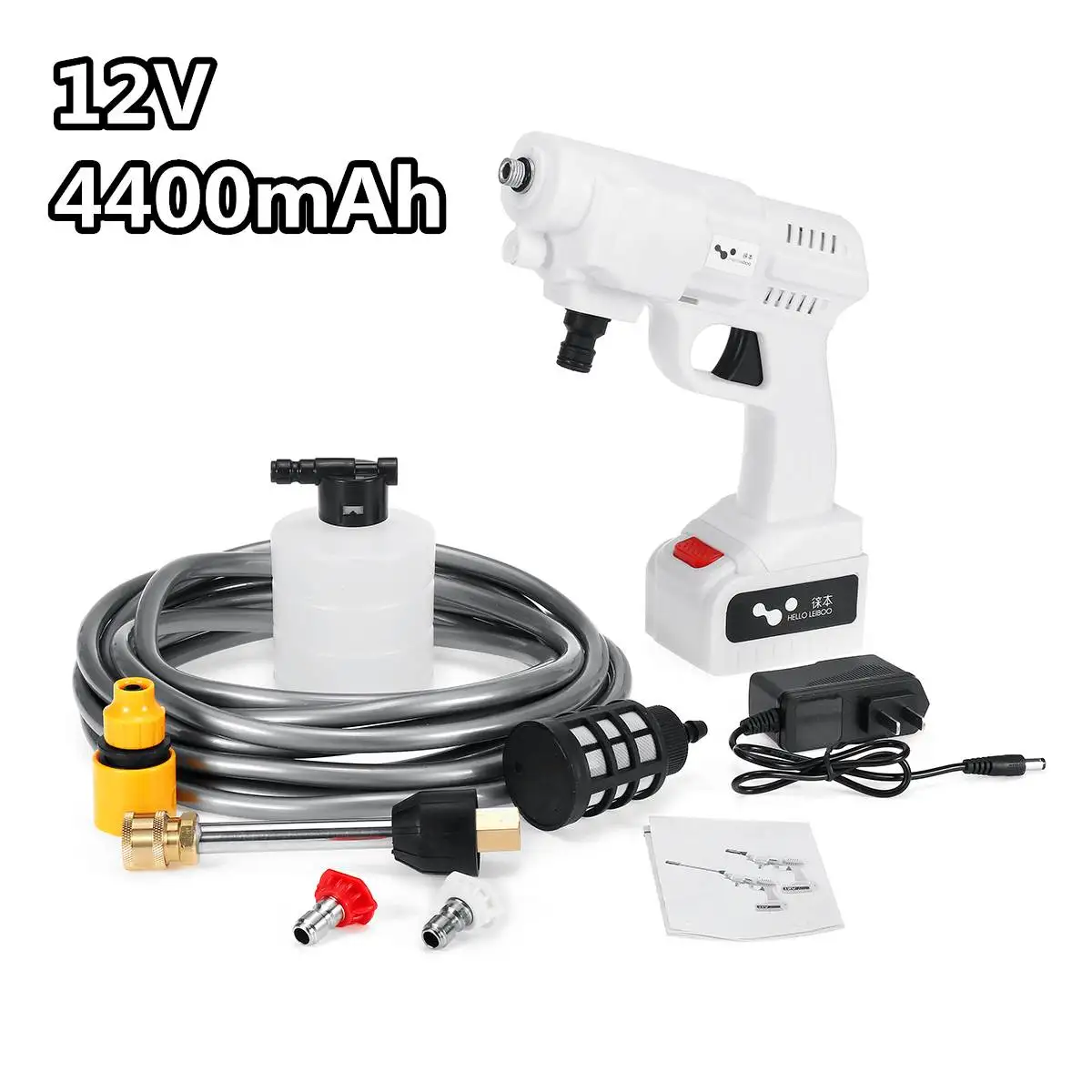 

200W 12/24V Cordless High Pressure Car Washer Gun Handheld Auto Spray Powerful Washer Machine Garden Water Jet 5600mAh Battery