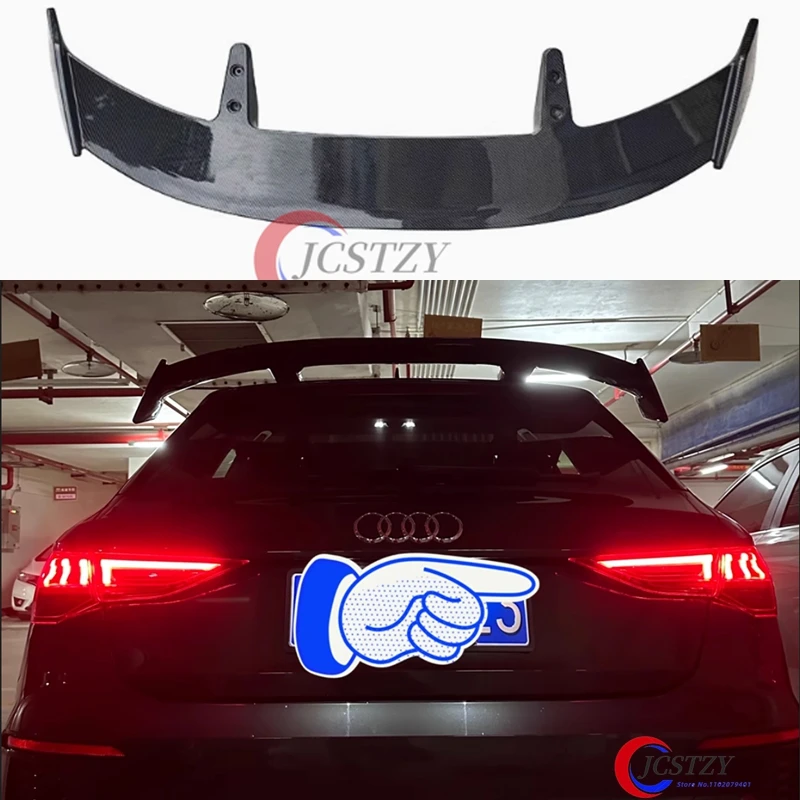 

Универсальный спойлер с карбоновой поверхностью, материал ABS, универсальный автомобильный задний спойлер на багажник для Audi A3 Hatchback A1 Sportback Q2 Q3 Q5 Q7