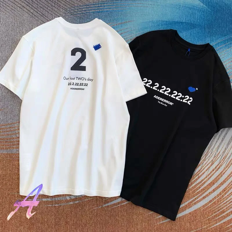 

oversized ADER Tshirt Embroidered Heart Print Short Sleeve Men Women cotton Oversized T-shirts