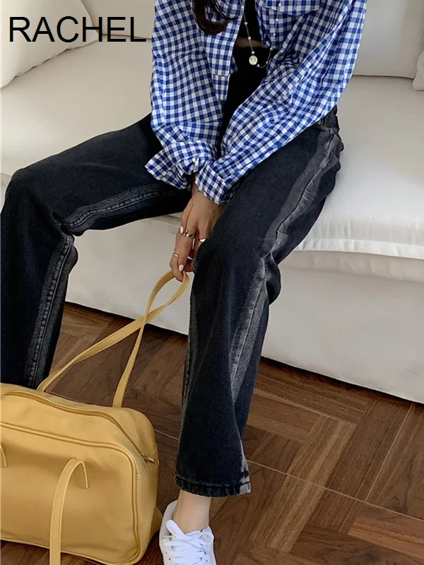 

Черные женские джинсы с завышенной талией для похудения