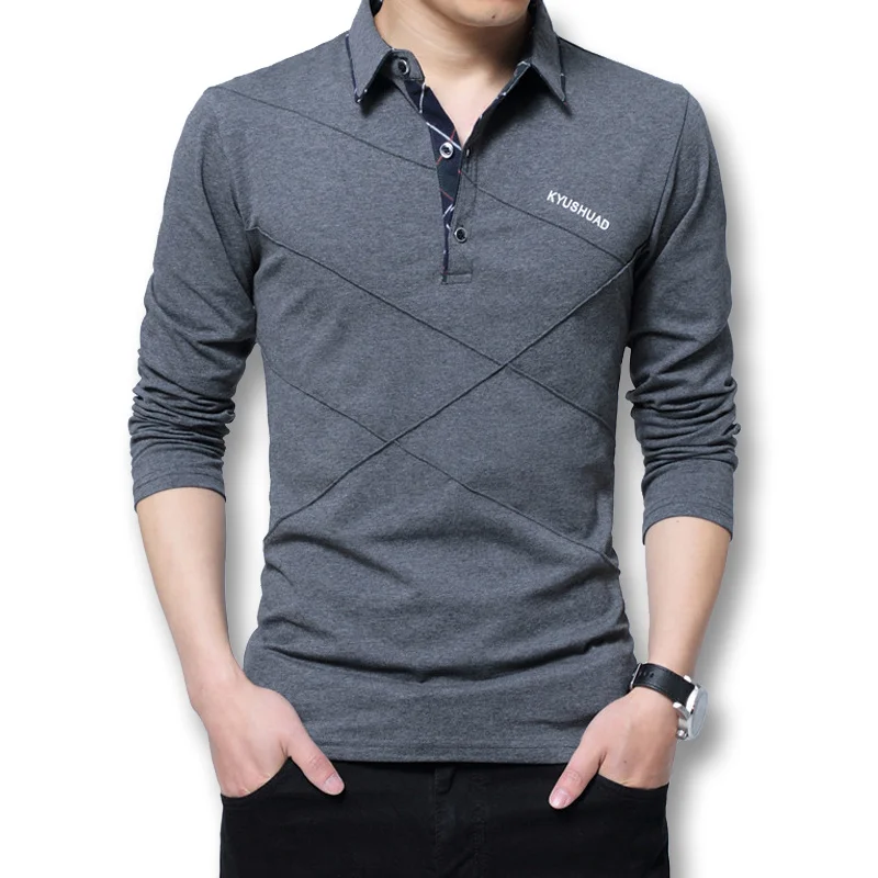 

Men 2022 Large Size M-5XL Spring Autumn Long Sleeved Polo Shirts Male Casual Fashion Slim Fitted Dress Polo Shirts Men