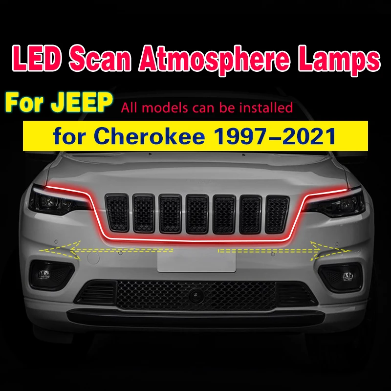 

1pcs LED Daytime Running Light With Start Scan DRL 12V For Jeep Cherokee 1997-2021 Decorative Atmosphere Lamps Ambient Lights