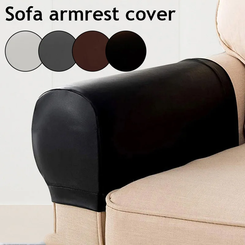 

2pcs Soild Sofa Armrest Covers Sofa Decor Armchair Covers Couch Chair Protector Sofa Armrest Towel PU Leather Removable
