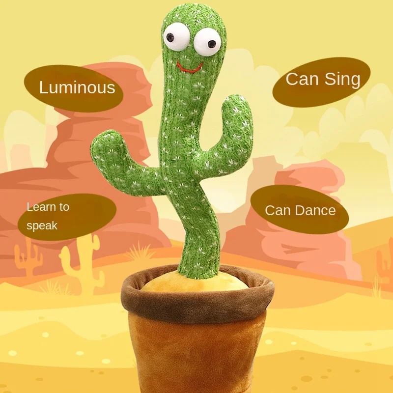 

Dancing Cactus Repeat Talking Toy Song Speaker Wriggle Dancing Sing Toy Talk Plushie Stuffed Toys for Baby Adult Toys