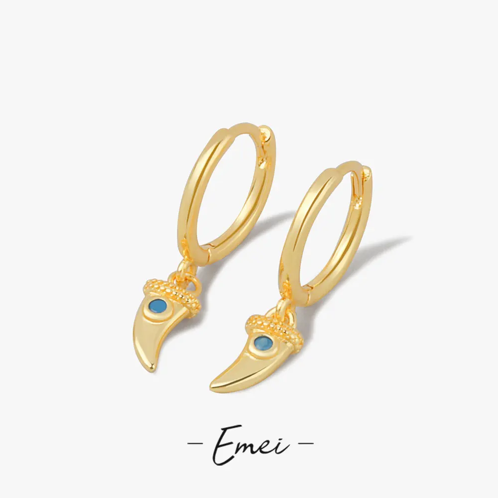 

Wolf Tooth Earrings Hoop Vintage Punk Round Earring Ring Geometric Luxury Metal Jewelry For Women 2022 New Gift Kpop Korean