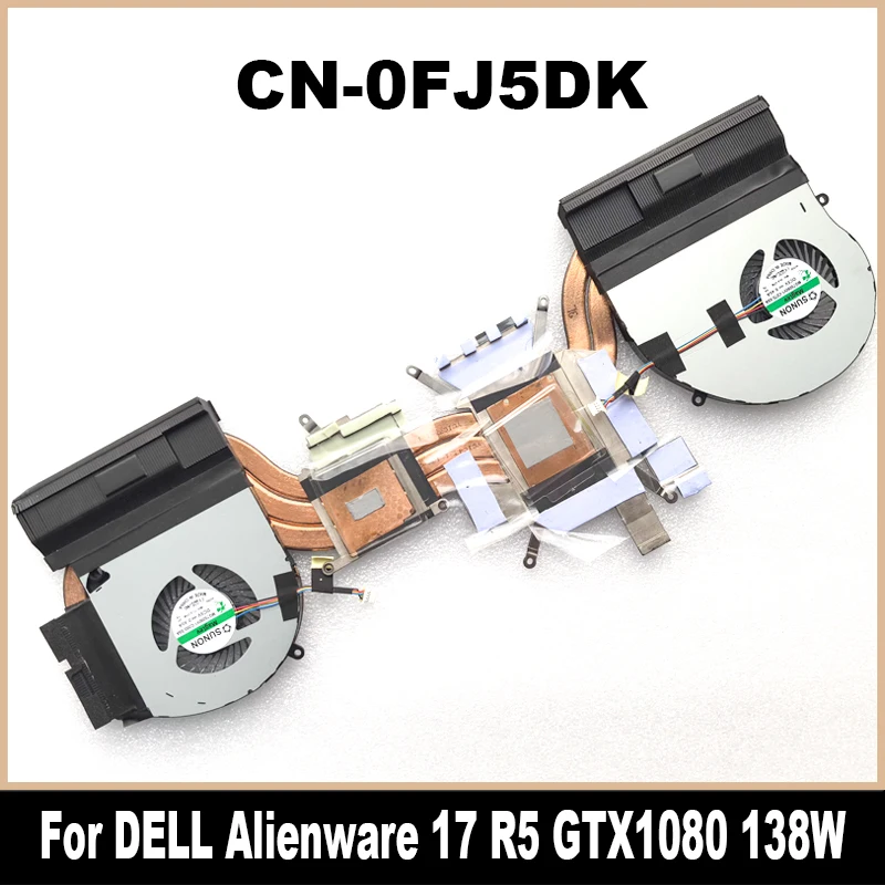 Новый оригинальный вентилятор охлаждения 0FJ5DK для DELL Alienware 17 R5 GTX1080 охлаждающий с