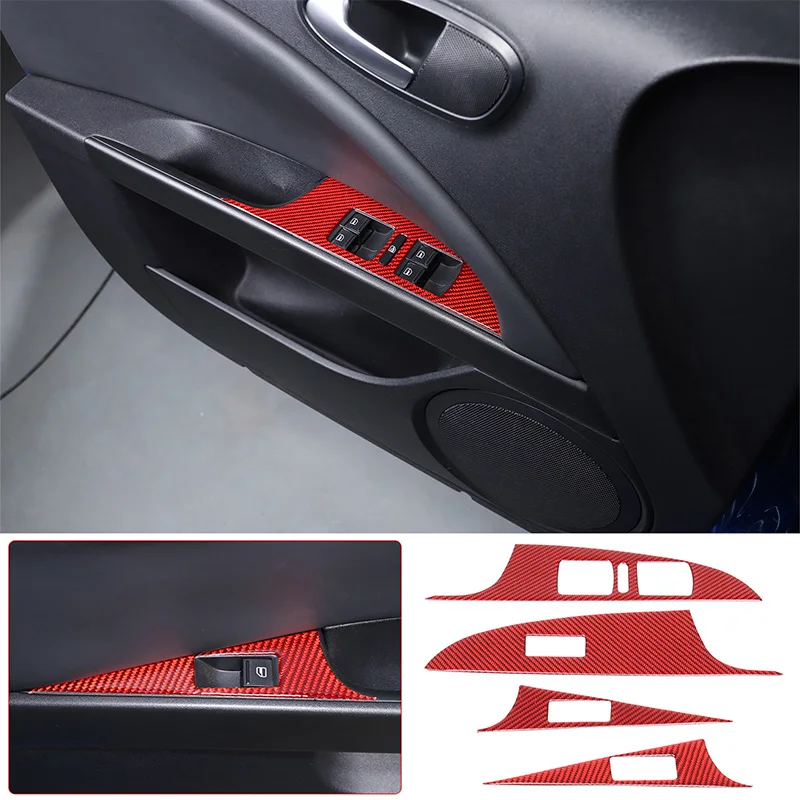 Фото Для Seat Leon 2008-2012 мягкая наклейка из углеродного волокна, стекло двери автомобиля, подъемная декоративная рамка, аксессуары для интерьера №4