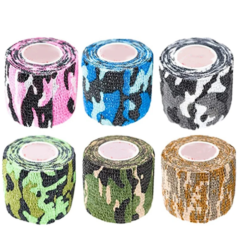 

12 Roll Wrap Tape Bulk (Assorted And Camouflage Colors Random) Vet First Aid Tape Self Adhesive Adherent