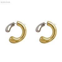 korean minimalist metal cold wind against pigment ring ear ring fashionable personality temperament high sense of tide earrings
