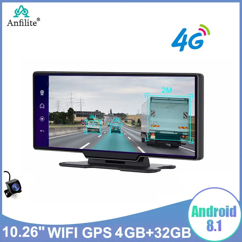 Автомобильный видеорегистратор 4G 10 26 дюйма Android Wi-Fi GPS 1080P два объектива ночного