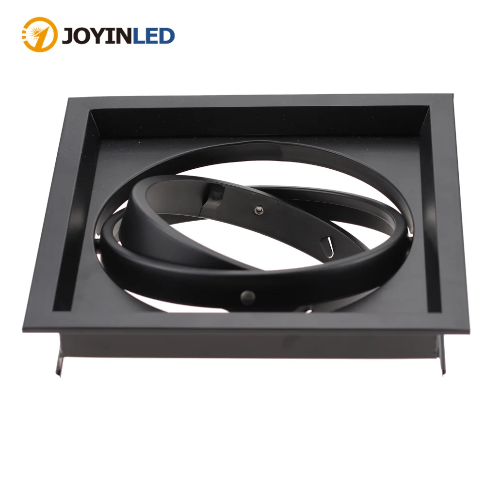 

Square AR111 Fitting Aluminum White Black Led Grille Ceiling Spot Lights Frame Led Downlight Recessed Lighting Fixtures for Room