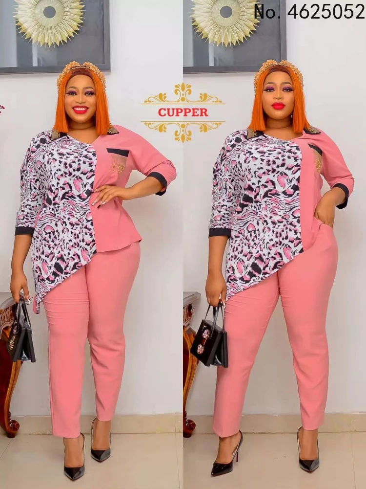 

Комплект из 2 предметов африканская одежда, африканские Дашики, новый модный костюм Дашики (топ и брюки), супер эластичная Женская одежда для...