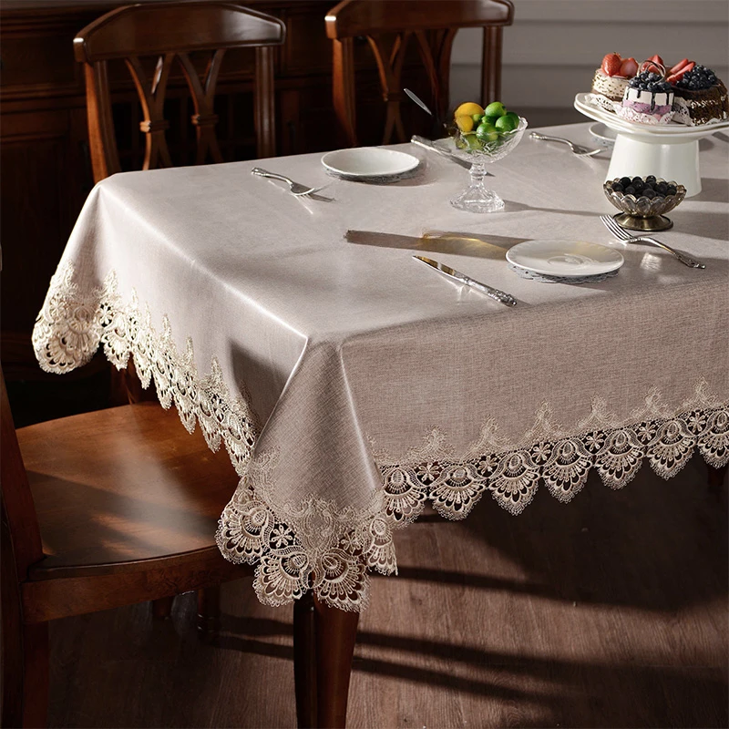 

lace soft rectangular dining room cover waterproof side kitchen green tea square tablecloth oil resistant decorative 2021