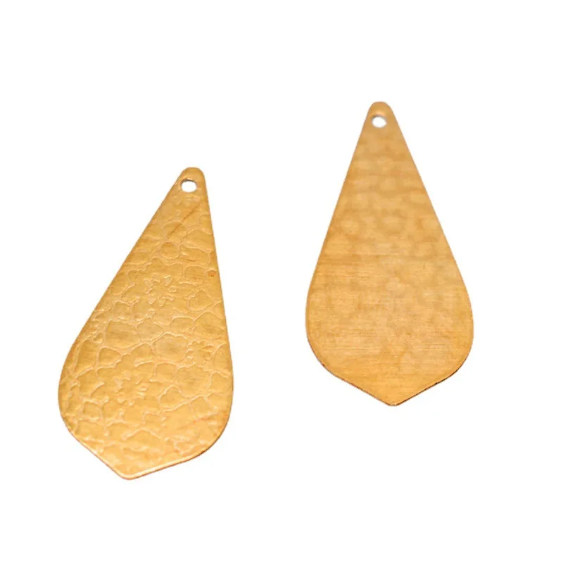 

20Pcs Raw Brass Embossing Waterdrop Charms Geometry Pendant for DIY Jewelry Findings Making Witch Necklaces Earrings Accessories