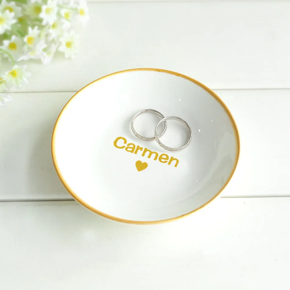 

Personalised Ring Dish Engagement Ring Holder Jewelry Dish Custom Trinket Holder Gifts For Her Bridesmaid Gift Wedding Ring Dish