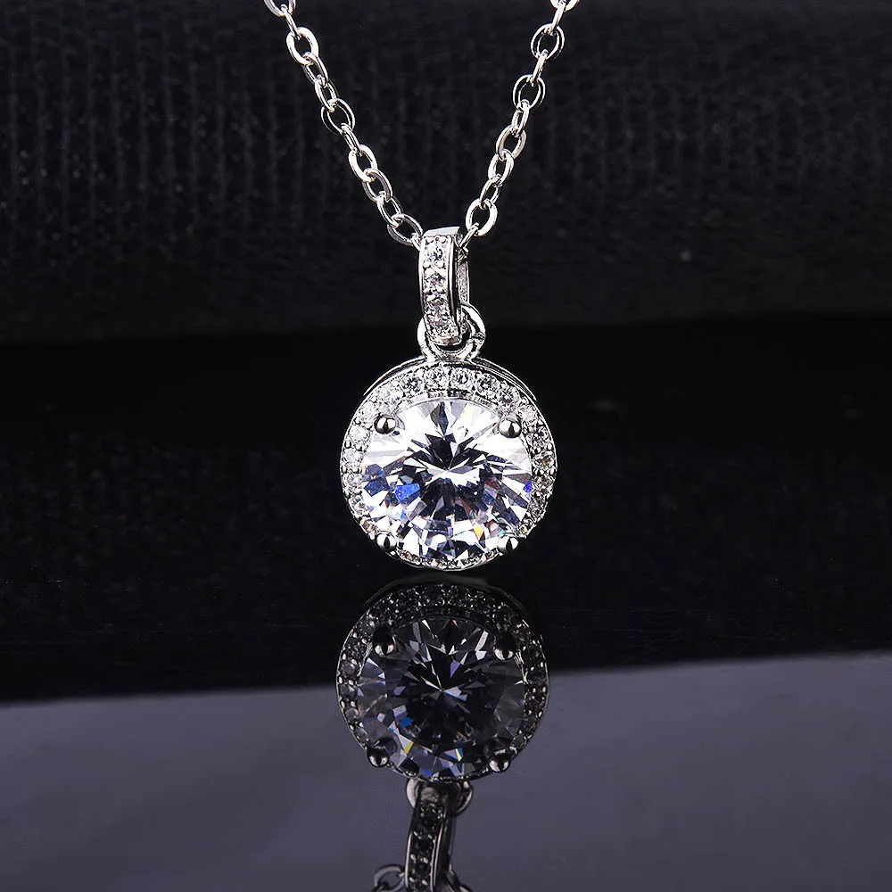 

Real S925 Sterling Silver Color Necklace Natural Moissanite Pendant Jewelry for Women Silver 925 Jewelry Bizuteria Collares Girl