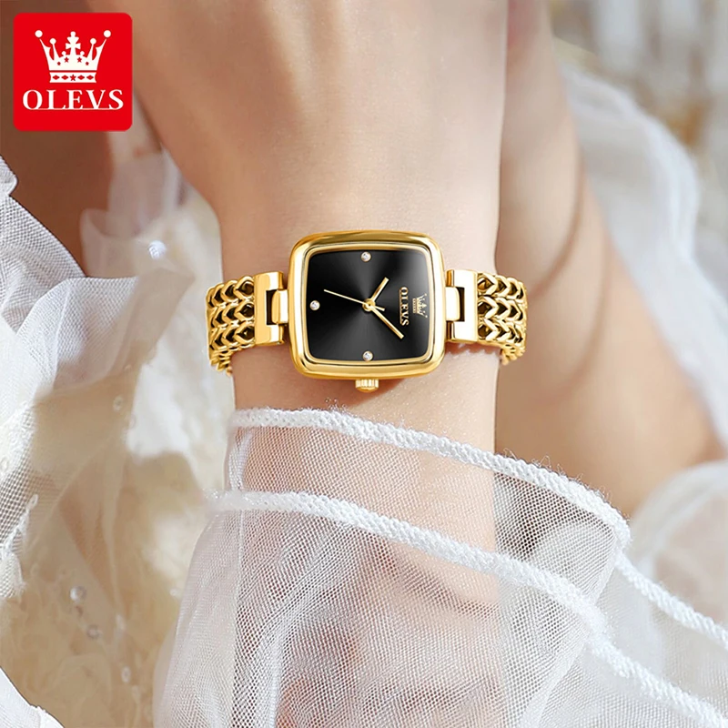 OLEVS Luxury Brand High Quality Quartz Women Watch Casual Fashion Gold Strap 30M Waterproof 2023 New Simple Womens Watches Reloj