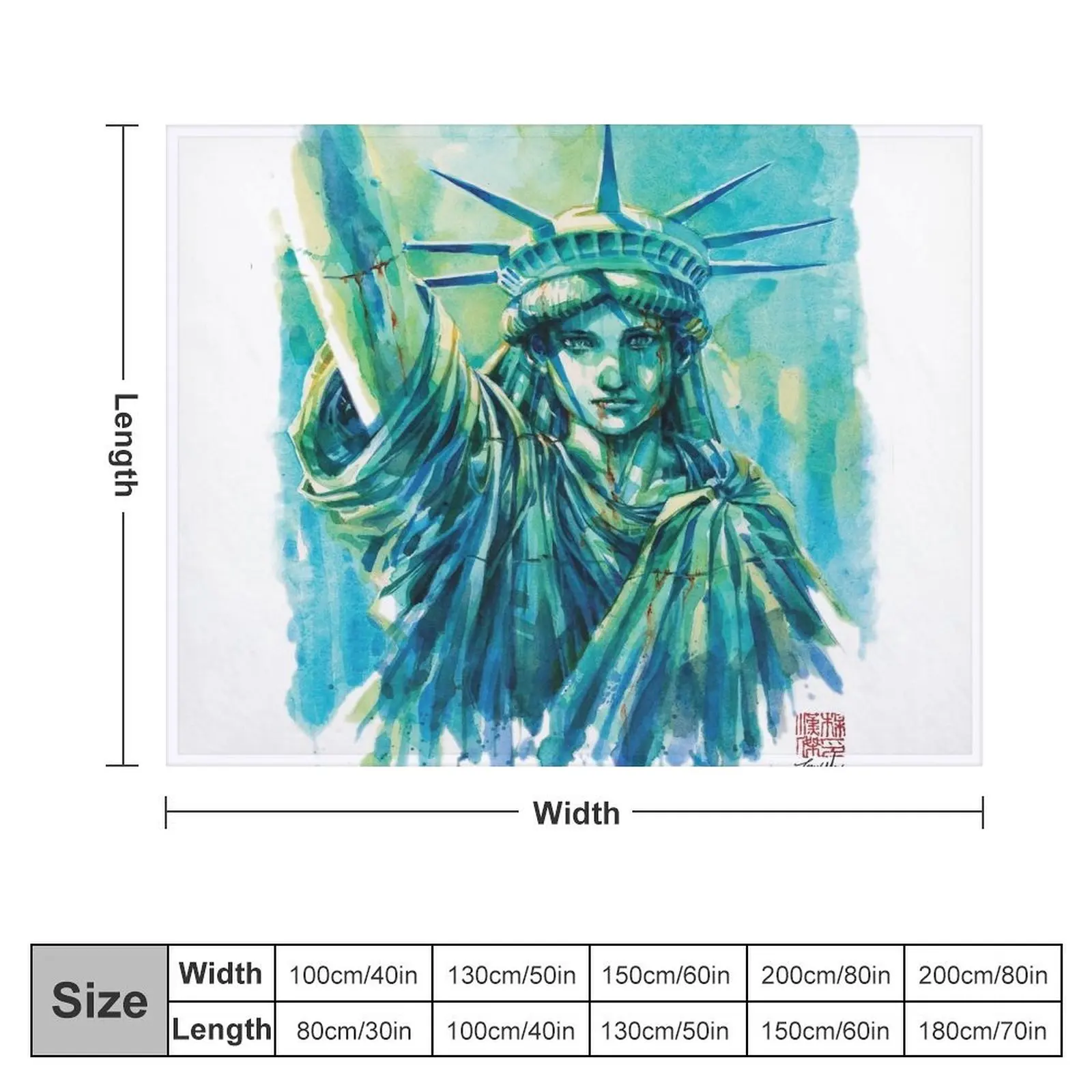 Оригинальное одеяло с акварелью для дам Liberty самых разных размеров теплые зимние